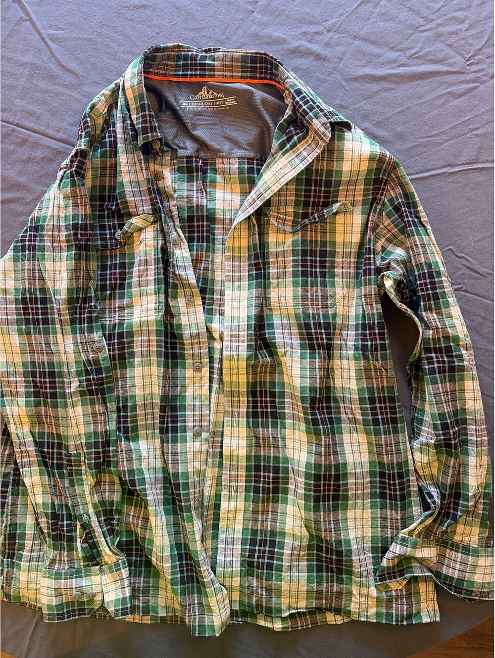 Croft & Barrow Green & Black Plaid Quick-Dry Shirt | Men’s XL  💚🖤